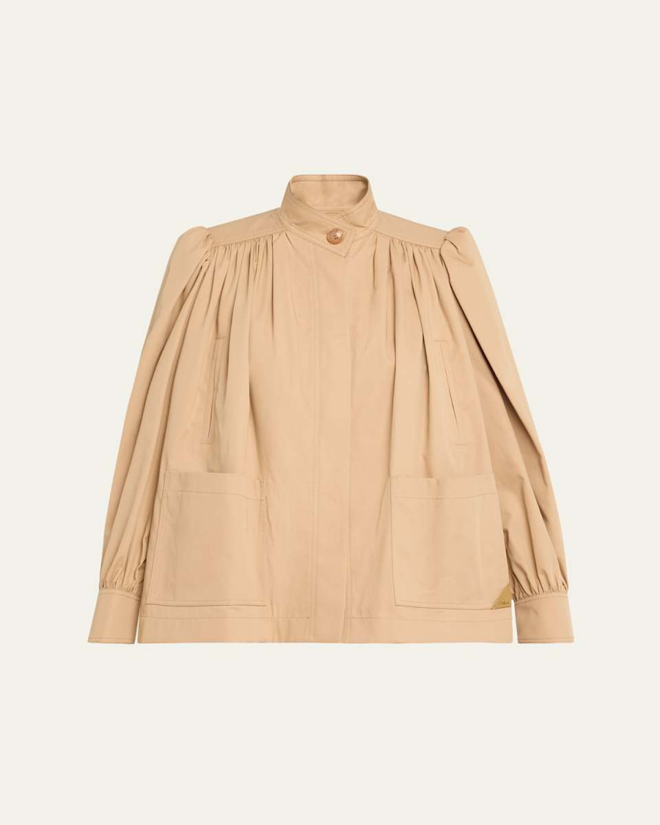 High-Neck Puff-Sleeve Jacket